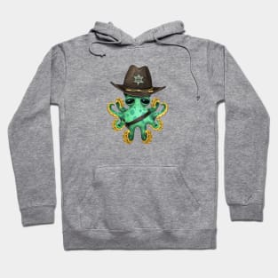 Cute Green Baby Octopus Sheriff Hoodie